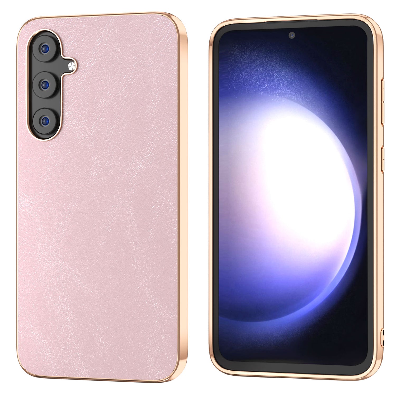 For Samsung Galaxy S23 FE Cowhide Texture Phone Case PU Leather Coated PC TPU Electroplating Cover For Samsung Galaxy S23 FE Cowhide Texture Phone Case PU Leather Coated PC TPU Electroplating Cover